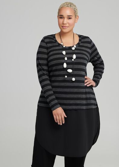 Plus Size Aurora Stripe Wool Tunic