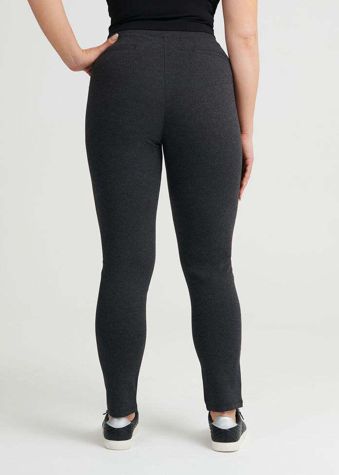 Zip Detail Ponti Legging, , hi-res