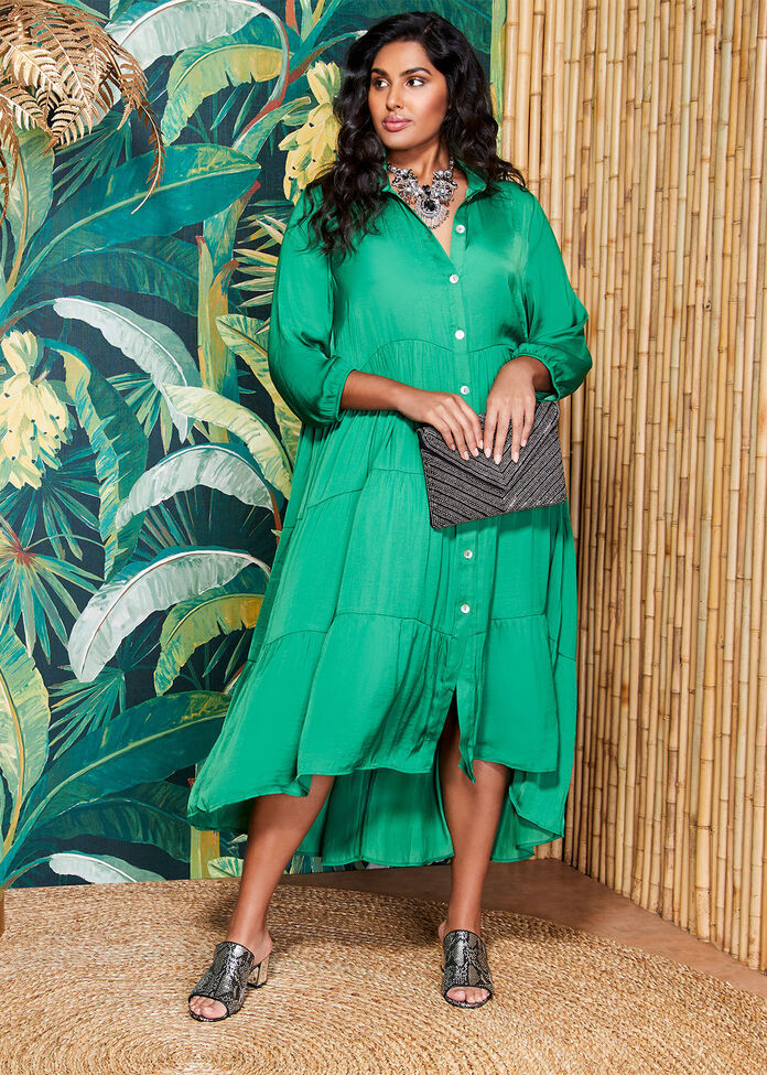 Luxe Bohemian Shirt Dress, , hi-res