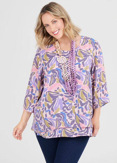 Plus Size Natural Pattern Top