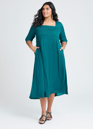 Plus Size Luxe Grecian Shirring Dress