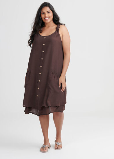 Plus Size Sweet Escape Buttons Dress