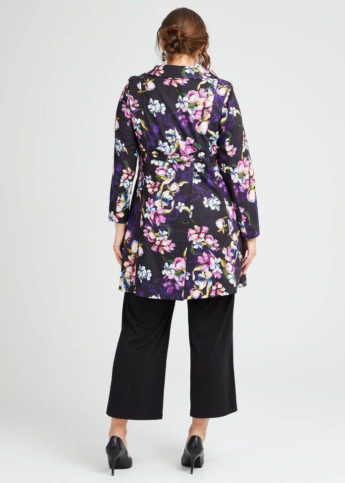 Majestic Flora Linen Coat, , hi-res