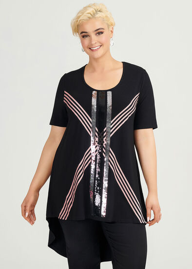 Plus Size Bejewelled Viscose Tunic