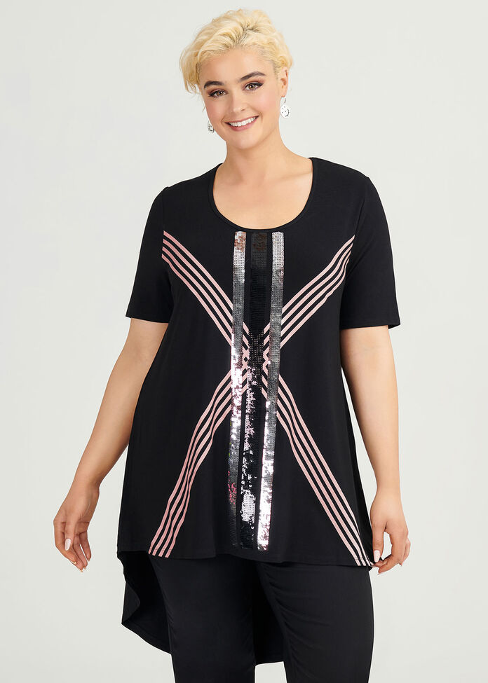 Bejewelled Viscose Tunic, , hi-res