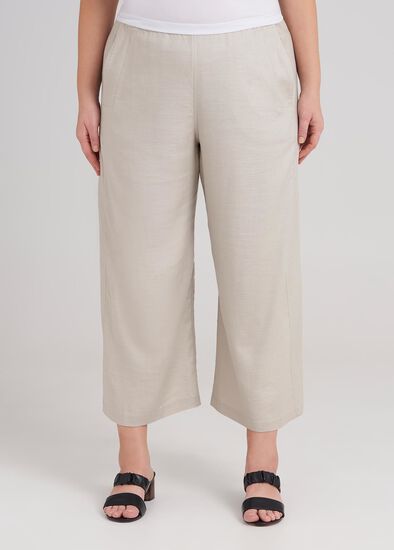 Plus Size Cropped Wide Leg Pant