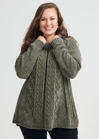 Plus Size Cable Turtle Neck Jumper