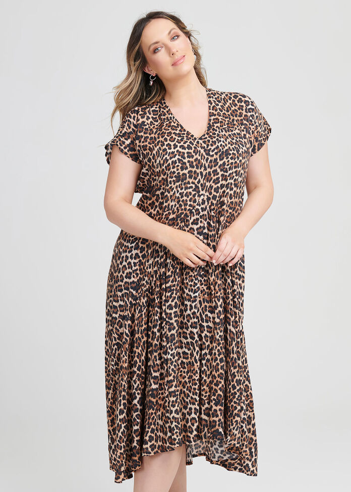 Natural Leopard Dress, , hi-res