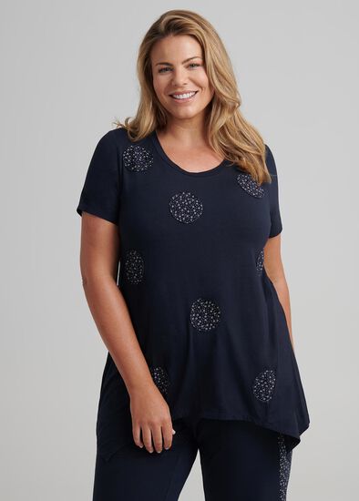 Plus Size Ditsy Floral Pj Top