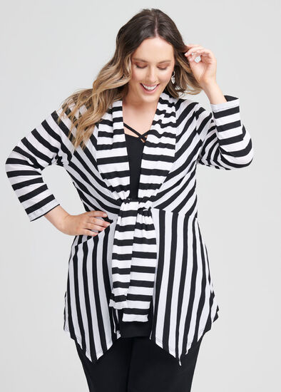 Plus Size Linear Cardi