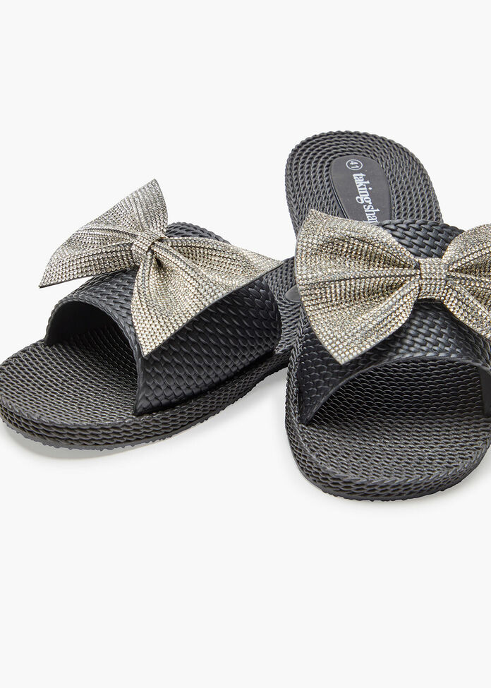 Bling Bow Slide Jelly Sandal, , hi-res