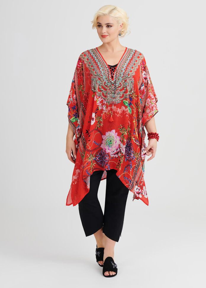 Rosy Outlook Viscose Top, , hi-res