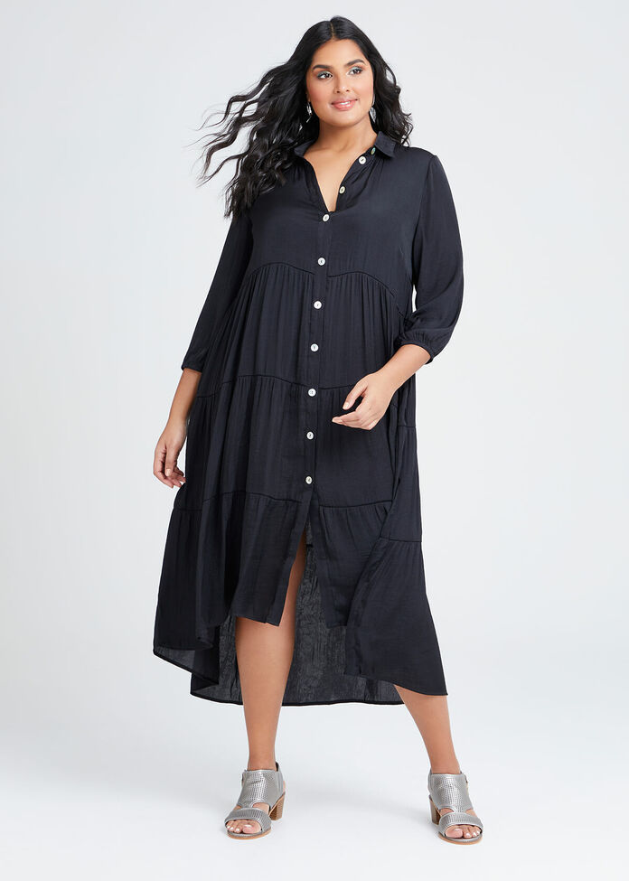 Luxe Bohemian Shirt Dress, , hi-res