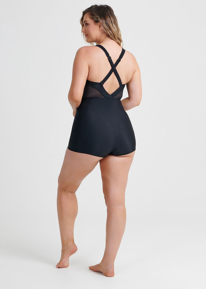 Mesh Boyleg Swimsuit, , hi-res