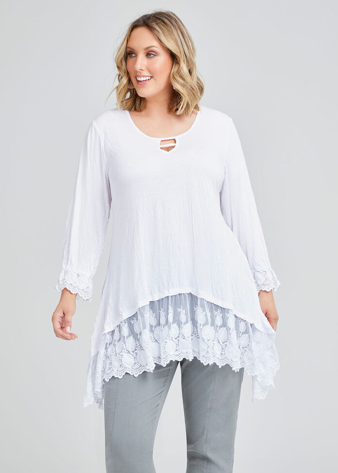 Bimbi Bamboo & Lace Top, , hi-res