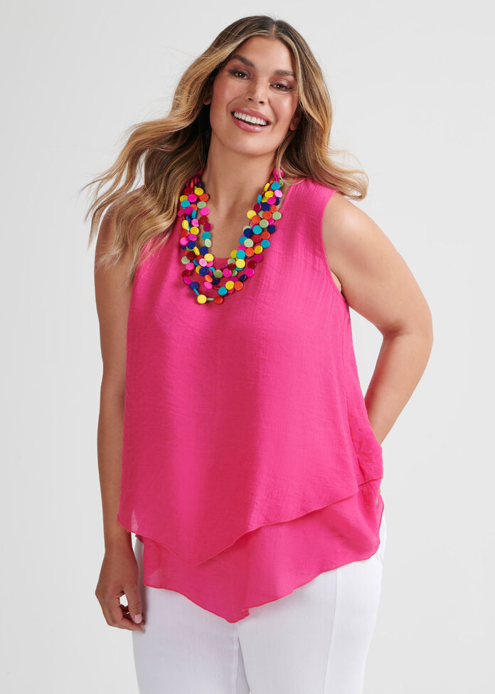 Layered Sleeveless Top, , hi-res