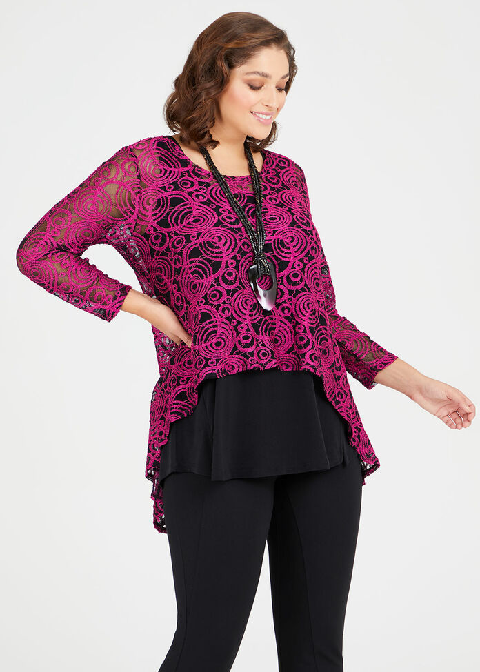 Spiral Lace Top, , hi-res