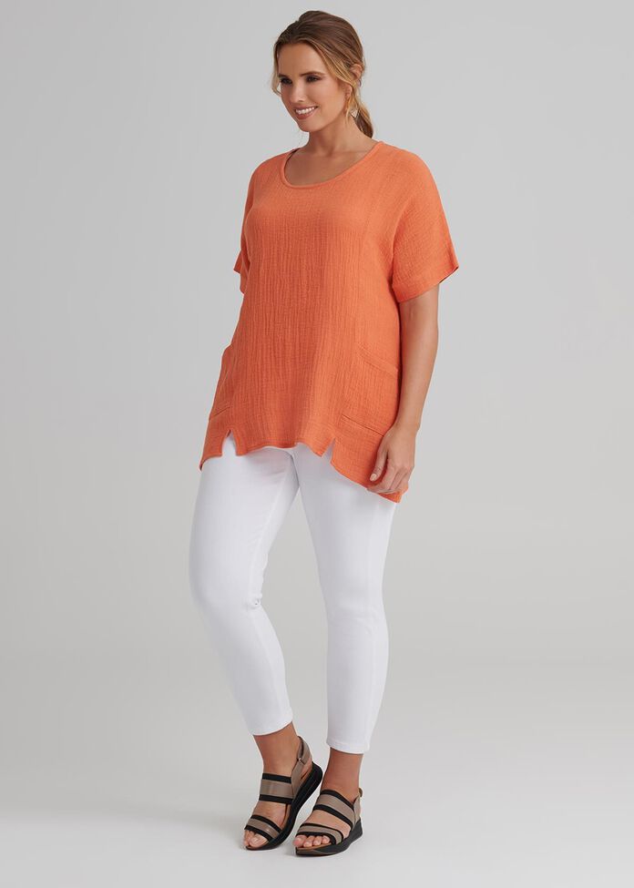 Linen Spliced Top, , hi-res