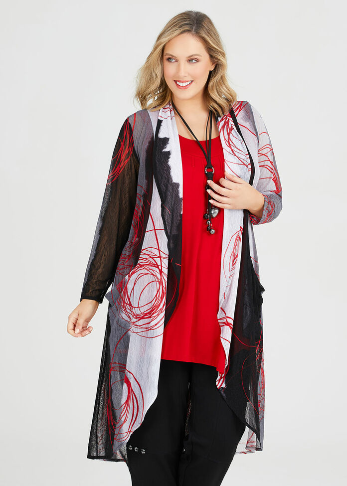 Sheer Curve Cardigan, , hi-res