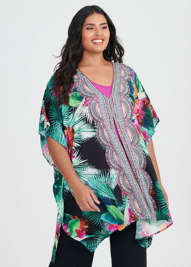 Plus Size Wategos Viscose Kimono