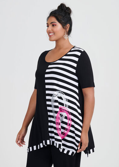 Plus Size Get In Line Stripe Tunic