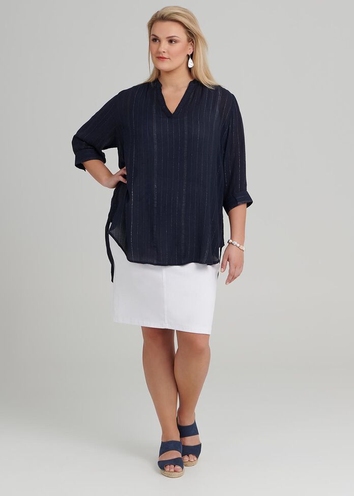 Lurex Stripe Tunic, , hi-res