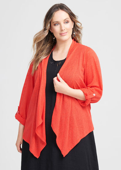 Plus Size Desert Slub Cardi