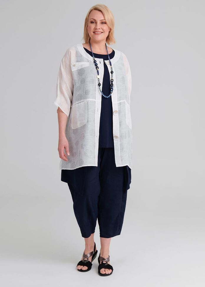 Jasmin Spot Linen Shirt, , hi-res