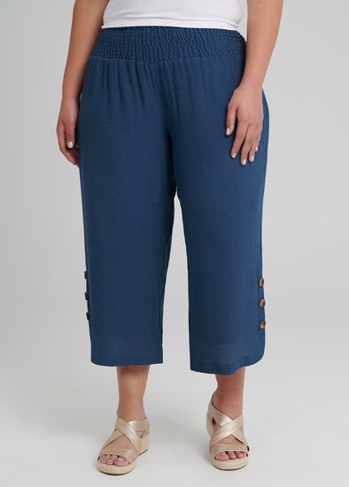 Plus Size Sahara Button Crop Pant