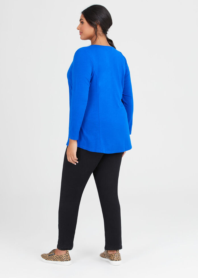 Wool Bamboo V-neck Top, , hi-res