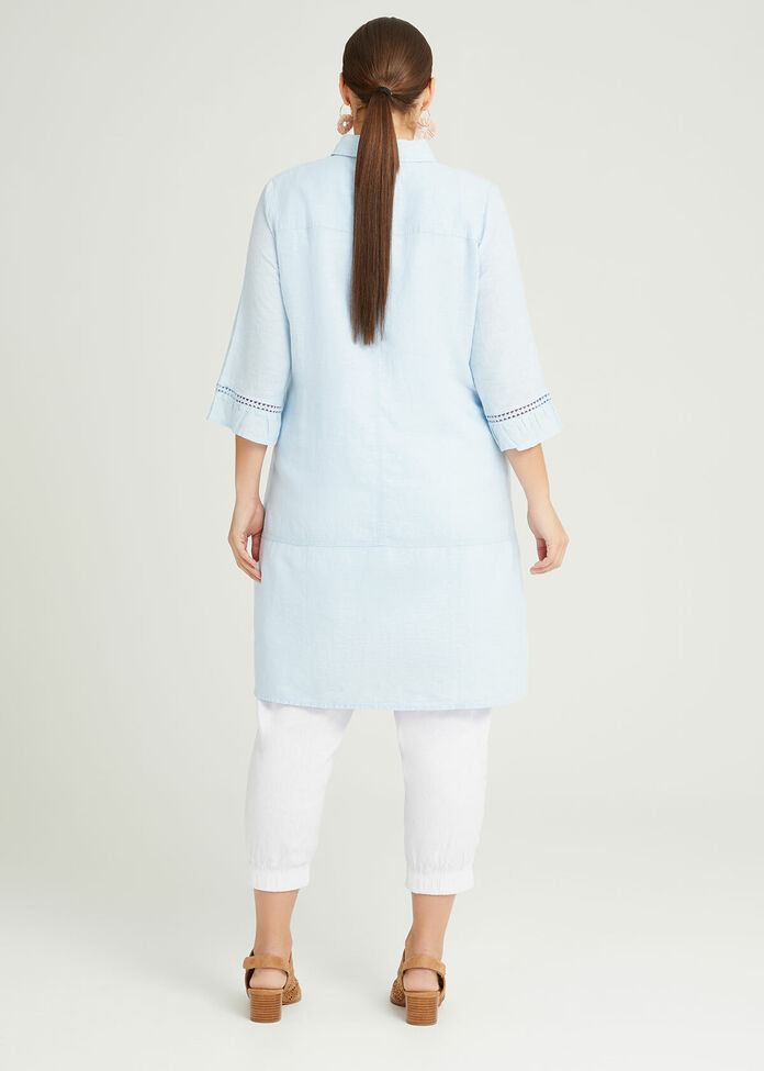 Linen Ava Longline Shirt, , hi-res