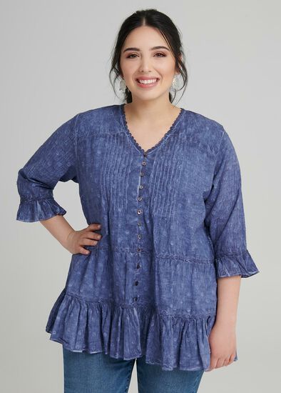 Plus Size Petite Astera Dobby Tunic