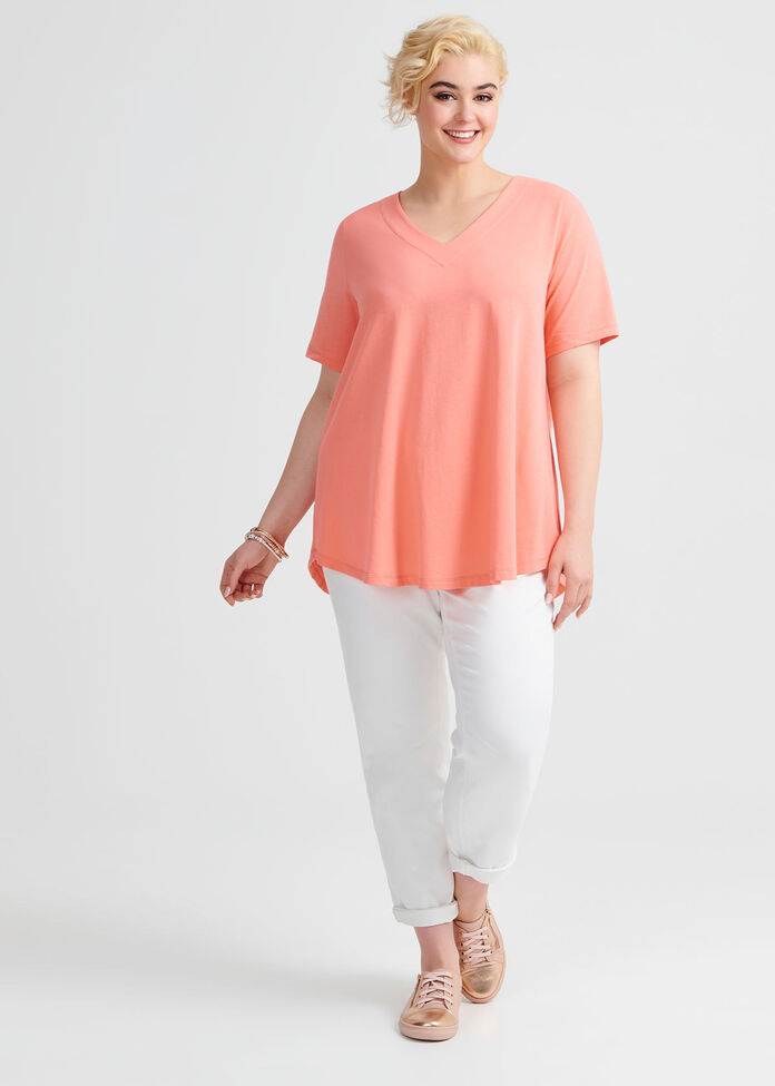 Organic V-neck Swing Basic Tee, , hi-res