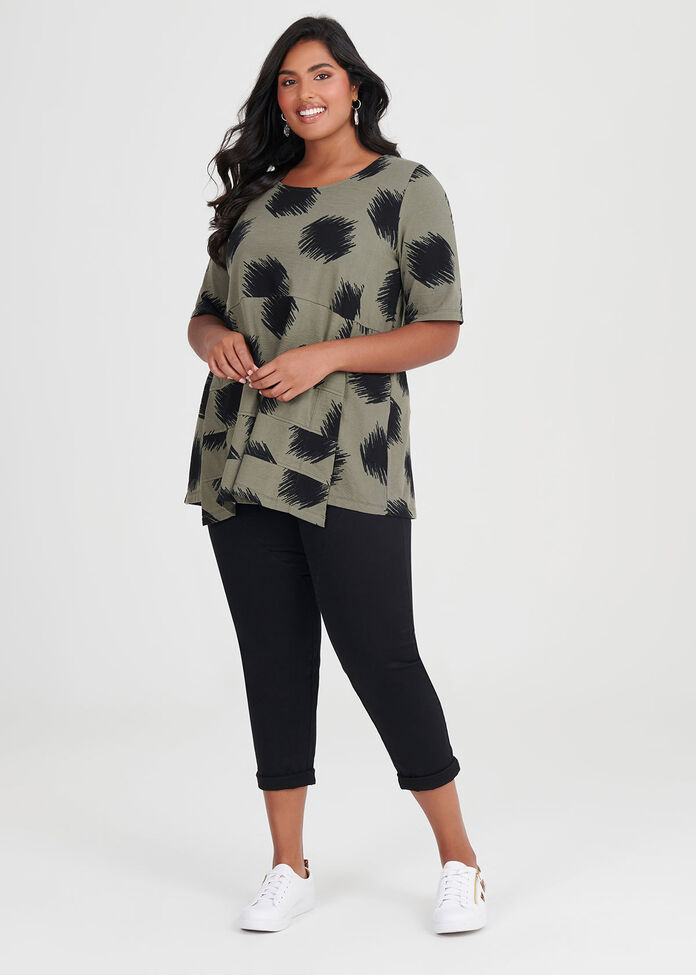 Cotton Maxi Spot Top, , hi-res