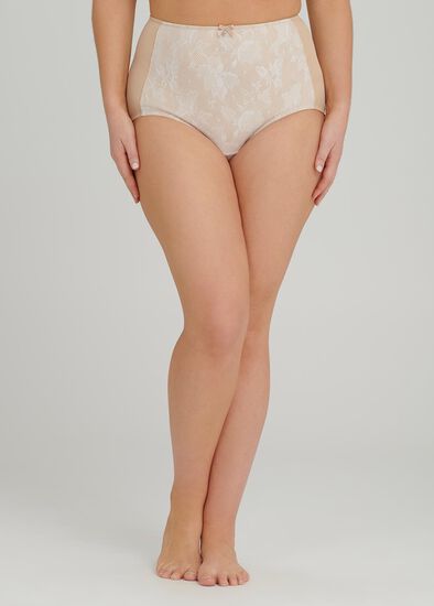 Plus Size Smooth Lace Panel Brief