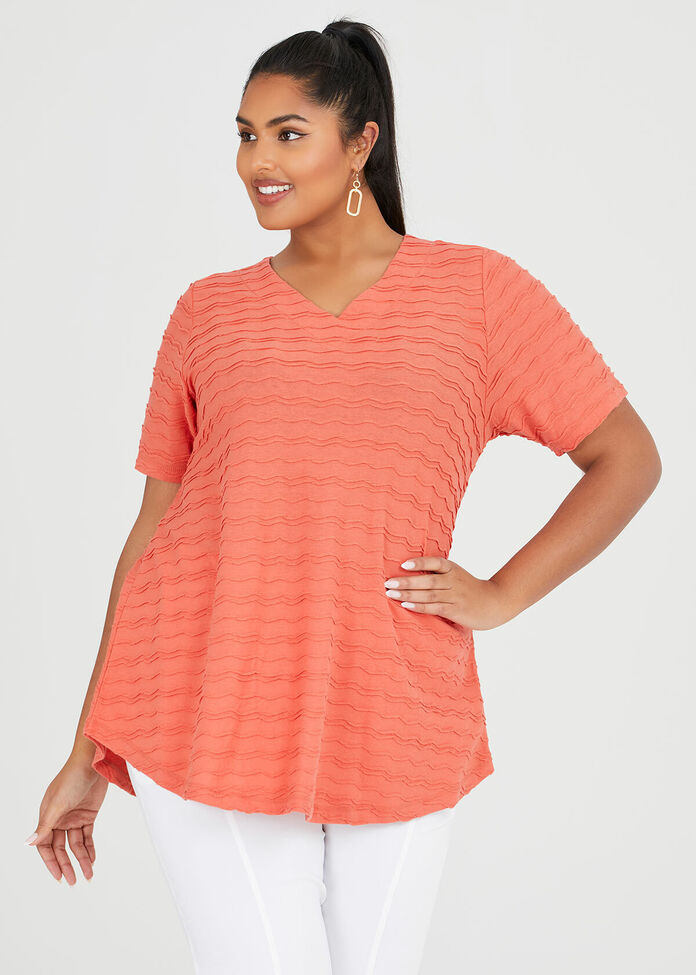 Wave V Neck Swing Top, , hi-res