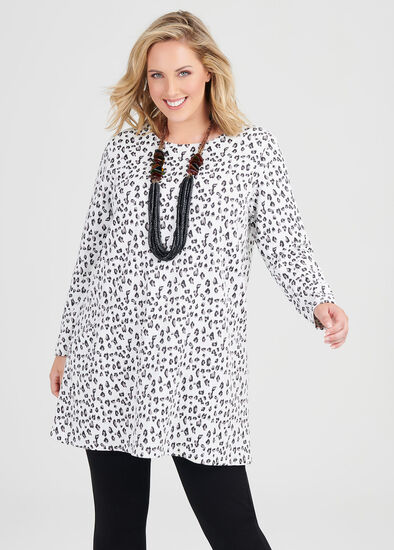 Plus Size Abstract Jacquard Tunic