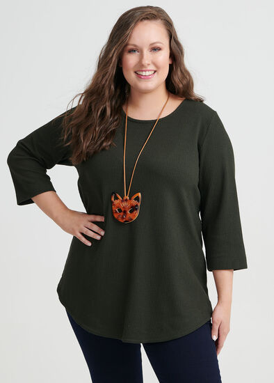 Plus Size Staple Curved Hem Top