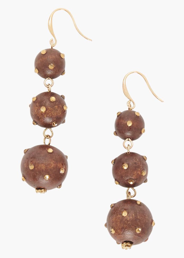 Crystal Wood Earrings, , hi-res