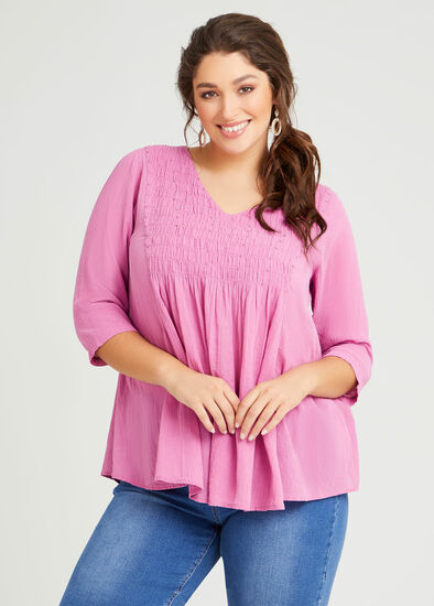 Plus Size Cotton Beaded Pigment Wash Top