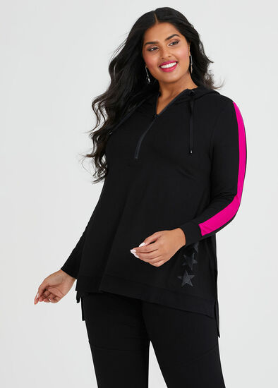 Plus Size Viscose Starstruck Hoodie Top