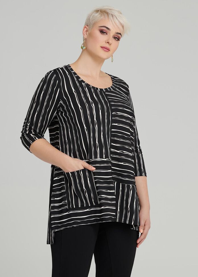 Chalk Stripe Top, , hi-res