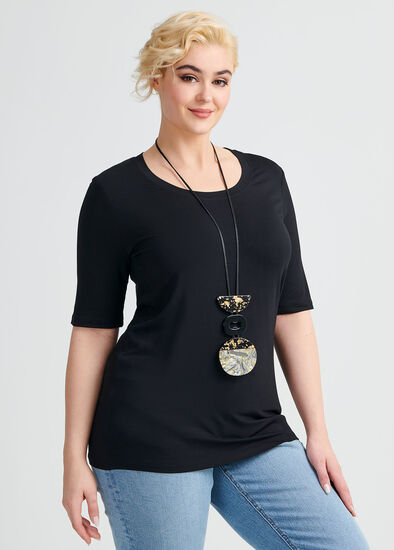 Plus Size Bamboo Body Short Sleeve Top