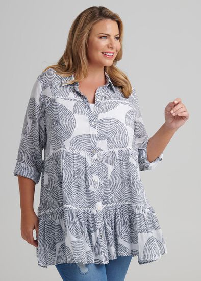 Plus Size Abstract Circles Shirt