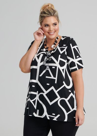 Plus Size Script Bamboo Top