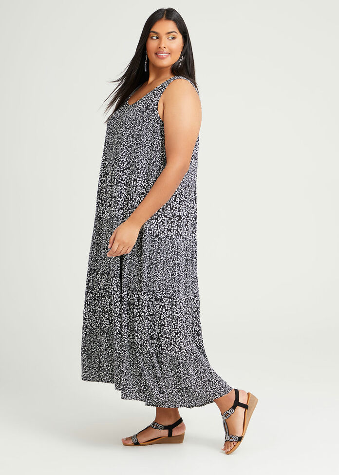 Natural Ditsy Maxi Dress, , hi-res