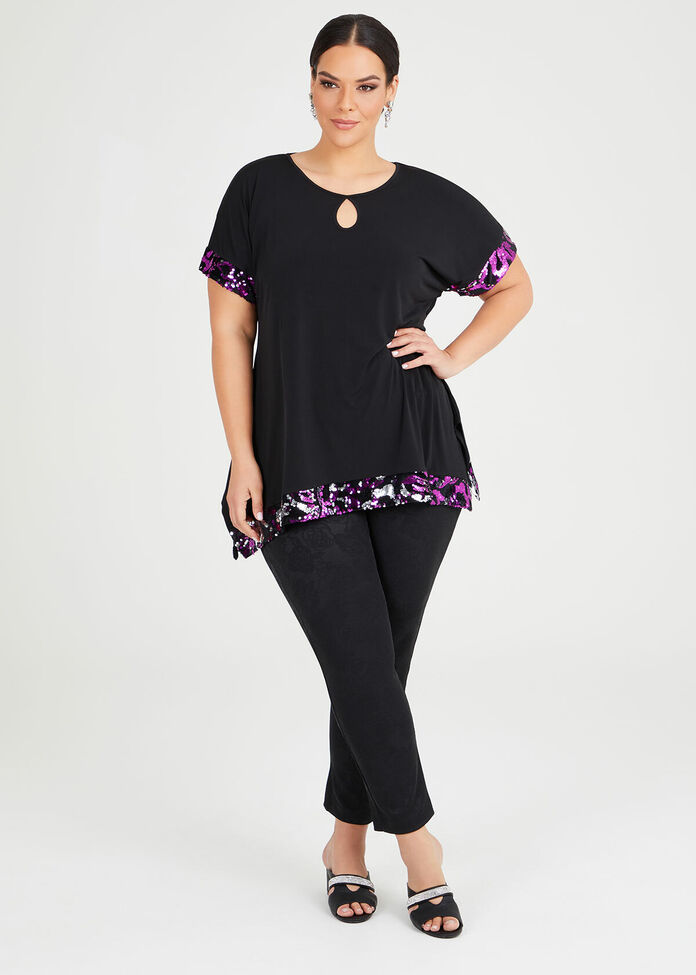 Purple Amethyst Sequin Top, , hi-res