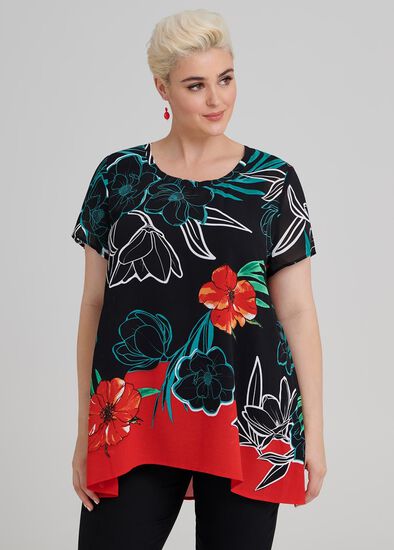 Plus Size Floral Fling Top