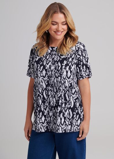 Plus Size Snake Texture Top