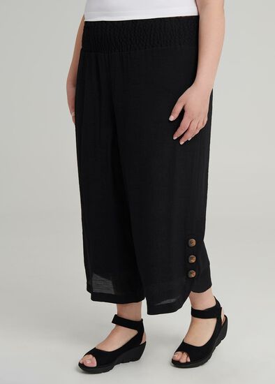 Plus Size Petite Button Crop Pant